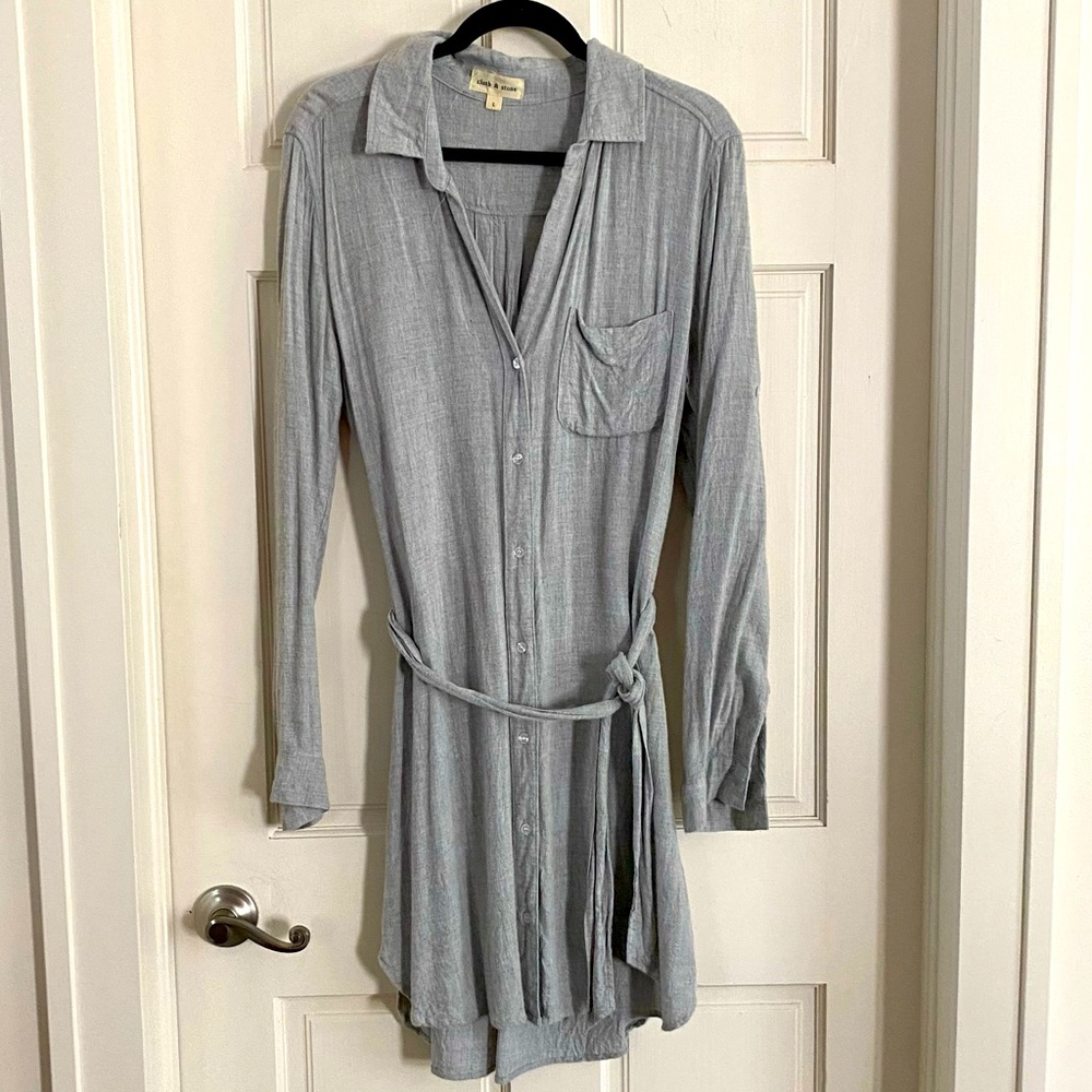 Grey flannel dress - stylish and so soft & cozy!!